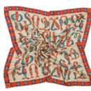 Silk Scarf "Medieval bird-letters"