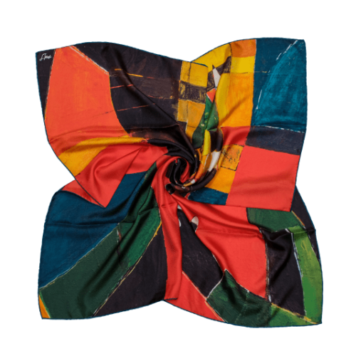 Silk Scarf “Self-Portrait in an Antique Crown”