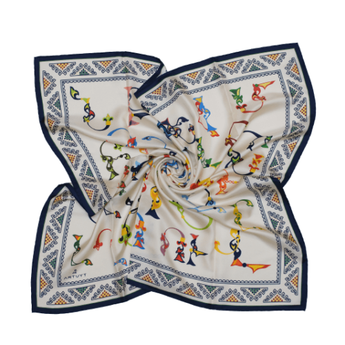 Silk Scarf “Armenian Medieval Ornamental Letters”