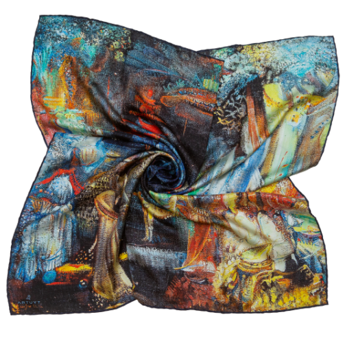 Silk Scarf "Moushtaid-Whispers of Kura"