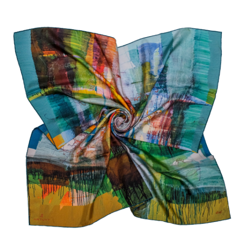 Silk Scarf “Invention of the Bicycle #1”