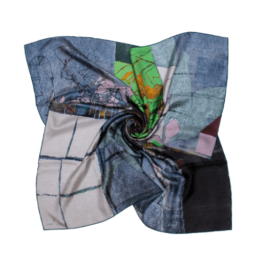 Silk Scarf “Invention of the Bicycle #3”