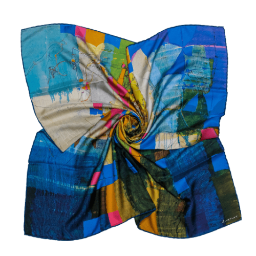 Silk Scarf “Invention of the Bicycle #4”