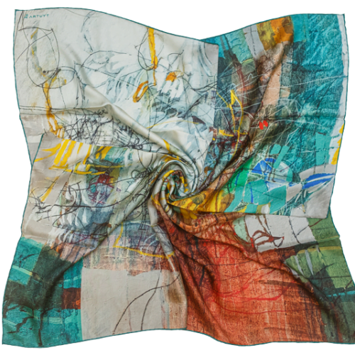 Silk Scarf “Invention of the Bicycle #2”